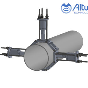 Pipe with clean in place ultrasound transducers attached on with a clamp-on belt