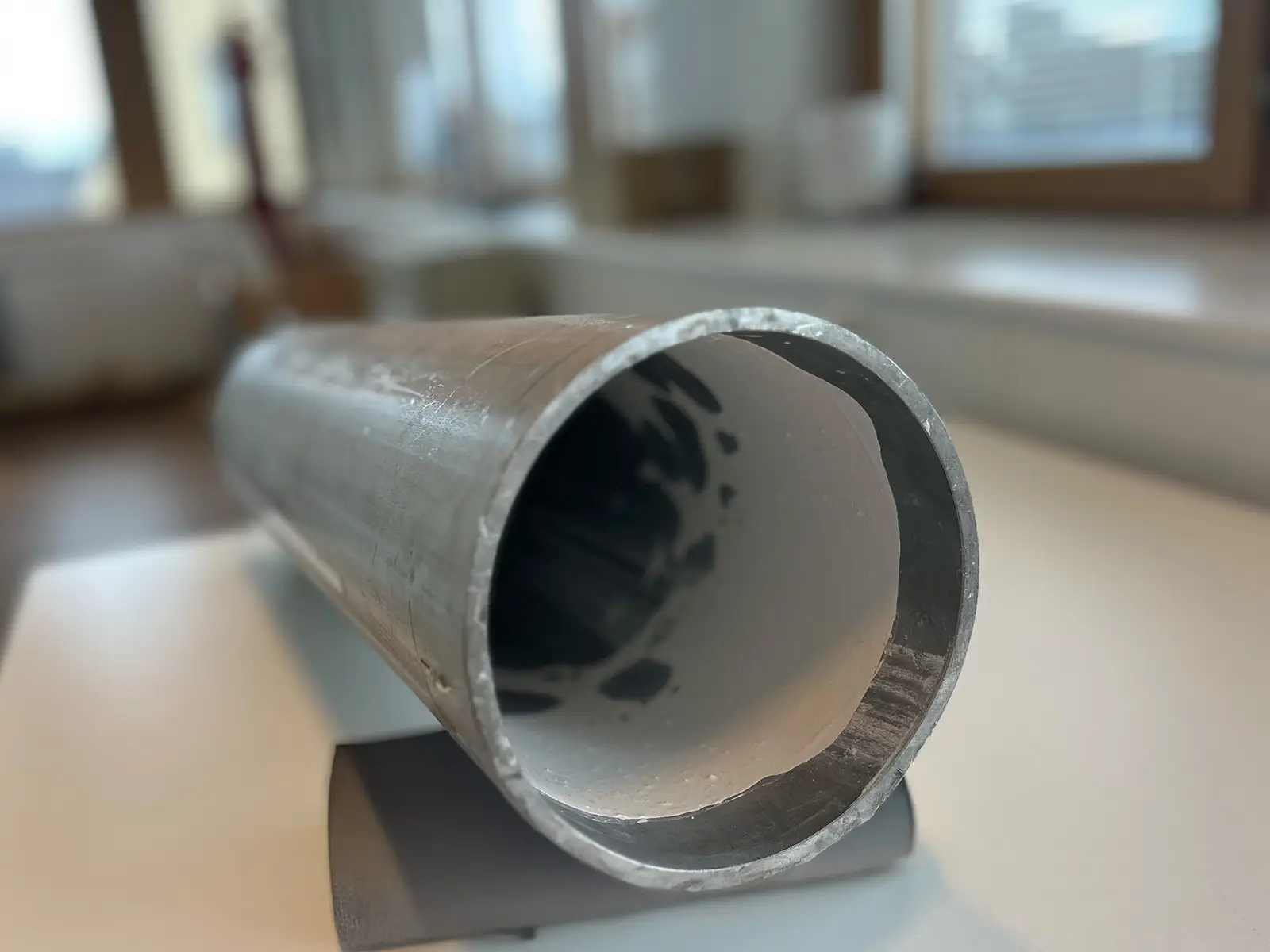 Pipe with fouling on inner surfaces. Fouling and blockages in pipes are often a key reason for shutdowns, turnarounds and outages.