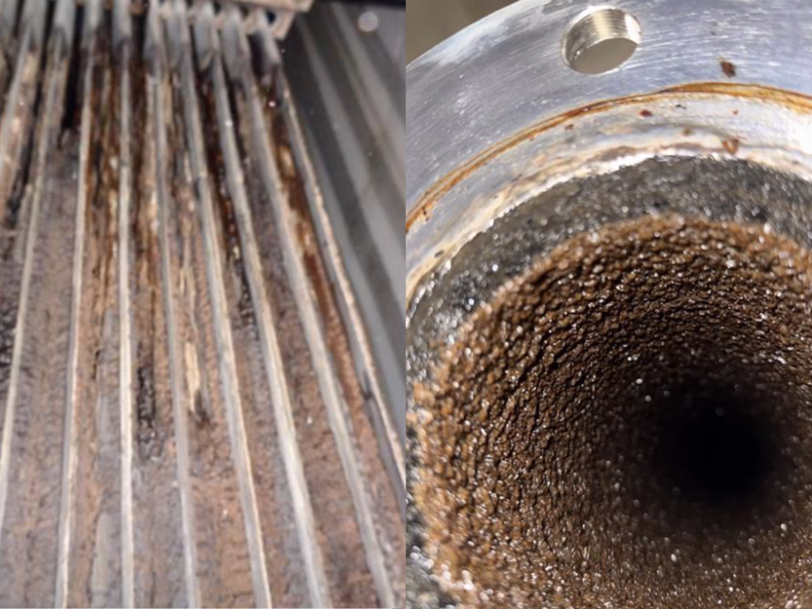 Fouling on pipe and evaporator surfaces, which causes thermal resistance, measured with a fouling factor.