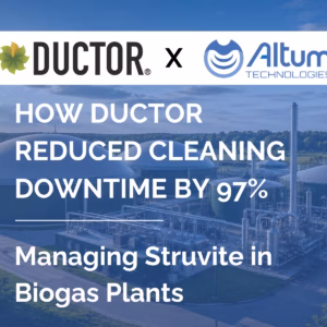 Altum Technologies ultrasound unit installed on pipelines at Ductor's biogas plant in Germany