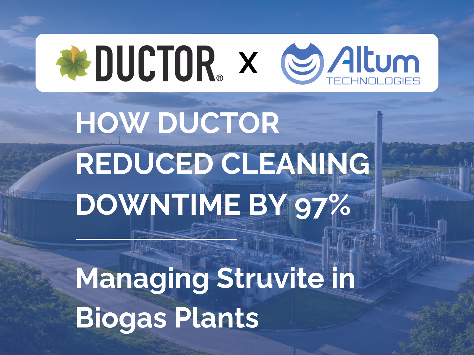 Altum Technologies ultrasound unit installed on pipelines at Ductor's biogas plant in Germany